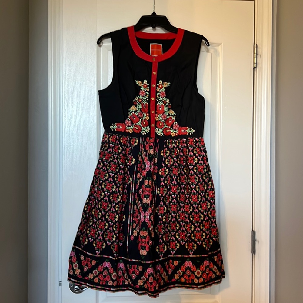 Sleeveless floral/embroidered dress never been worn.